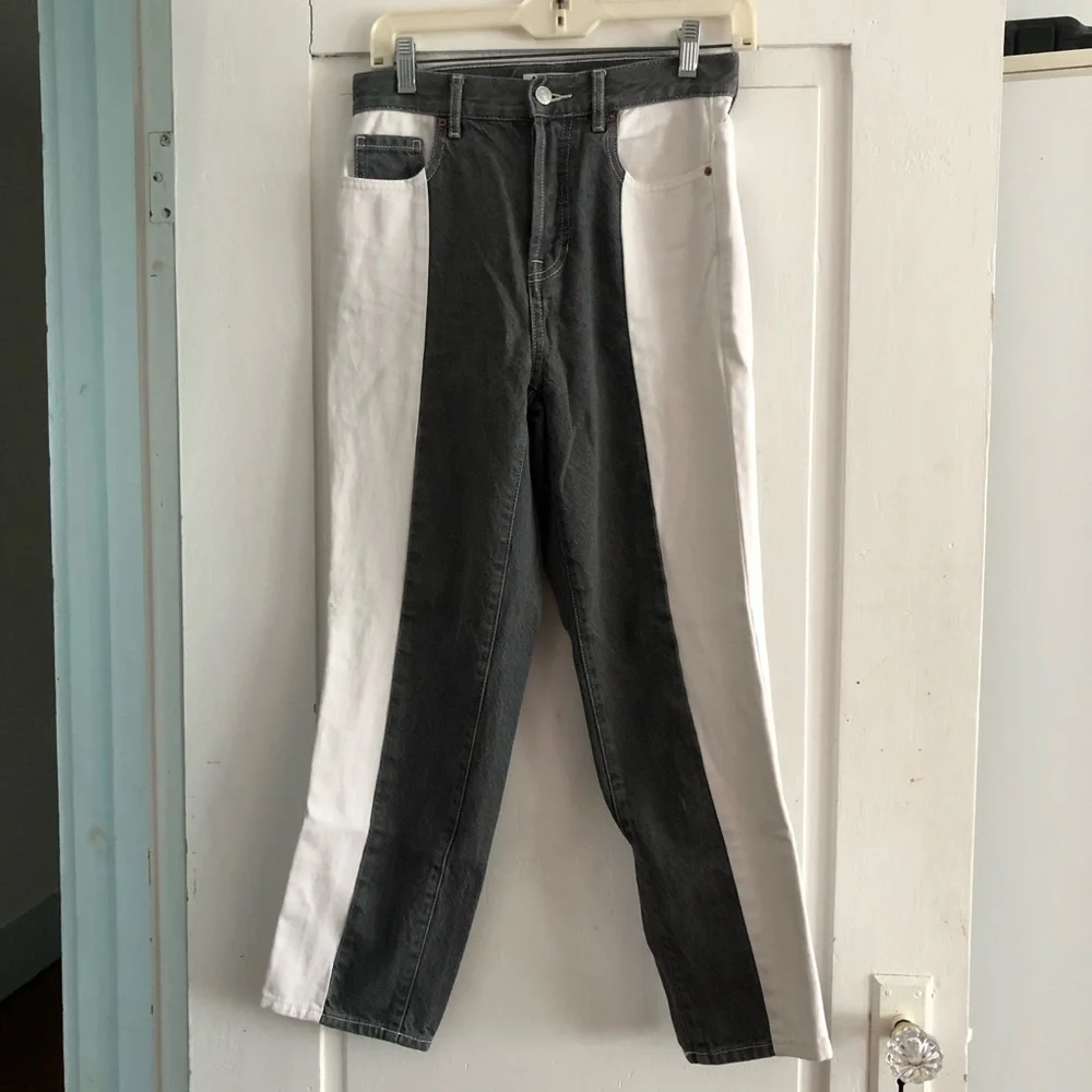 PacSun Color Block High Rise Straight Leg Jeans